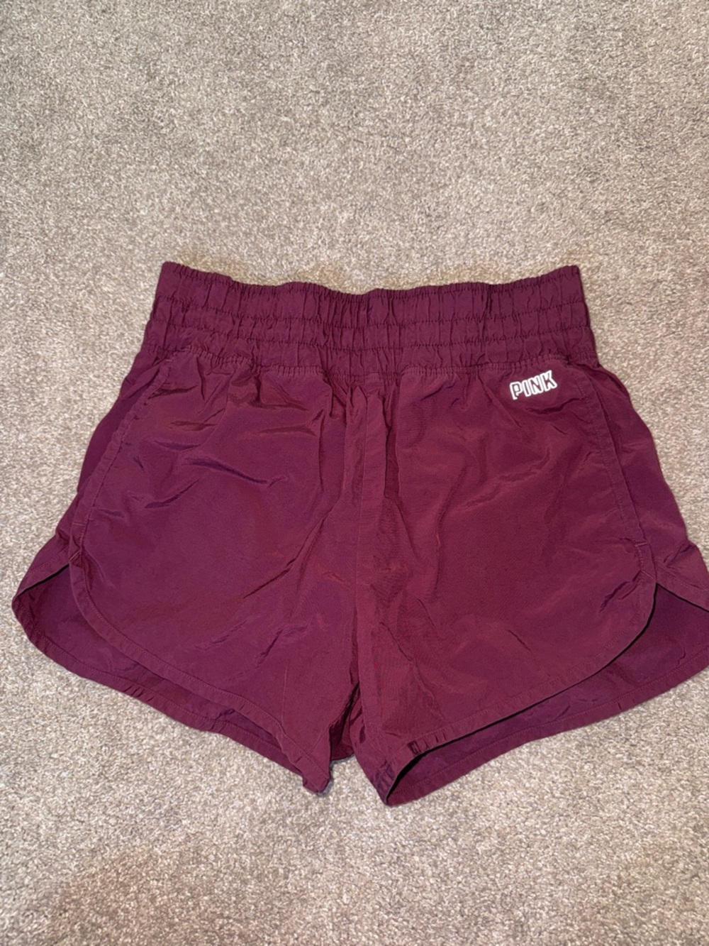 PINK Victoria's Secret Maroon Athletic Running Shorts